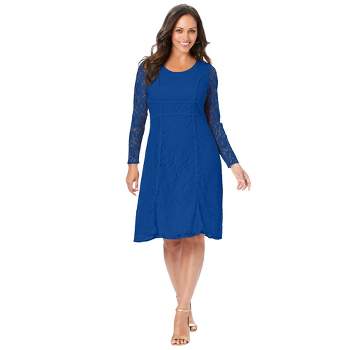 Jessica London Women's Plus Size Bi-stretch Sheath Dress - 22 W, Blue ...