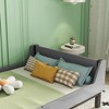 Twin Bed with Headboard,Footboard,Safeguards,Built-in Bed-end Book Storage Rack,Grey - 4 of 4