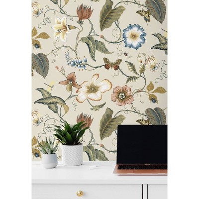Alabaster Floral Peel and Stick Vinyl Wallpaper Roll