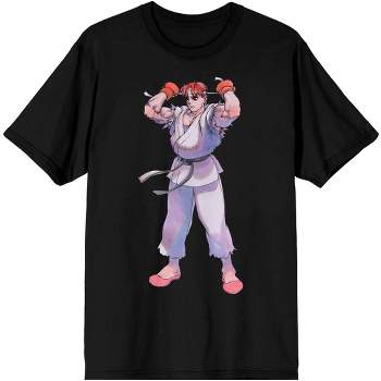 Street Fighter Ryu Character Mens Black Graphic Tee