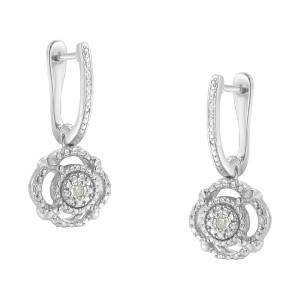 Haus of Brilliance Silver Miracle-Set Diamond Accent Drop and Dangle Earrings - 1 of 4