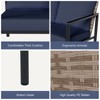 YARDSIGHT 5-Piece Patio Conversation Set with Loveseat, 2 Armchairs, Ottoman, and Nesting Coffee Tables ¨C Blue Cushions & Handwoven Rattan - 4 of 4