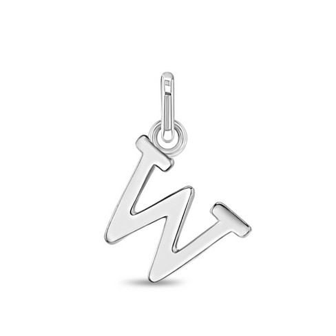 Girls' Initial Letter Sterling Silver Charm - W - In Season Jewelry