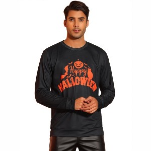 TATT 21 Men's Halloween Long Sleeves Pumpkin Printed Christmas Halloween Pullover Sweatshirt - 1 of 4