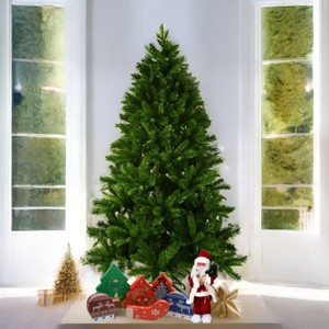 Artificial Christmas Trees with Flocking,PE/PVC Mixed Flocking Automatic Tree, Fireproof Artificial Christmas Flocked Tree Decorations-Maison Boucle - 1 of 4