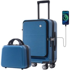 20-Inch Carry-On Luggage with USB Port, TSA Lock, Front Pocket, and 360° Spinner Wheels, Lightweight and Durable Suitcase for Easy Travel - 1 of 4