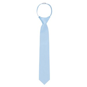 Jacob Alexander Boys' 14" Solid Color Pre-Tied Zipper Neck Tie - 1 of 4