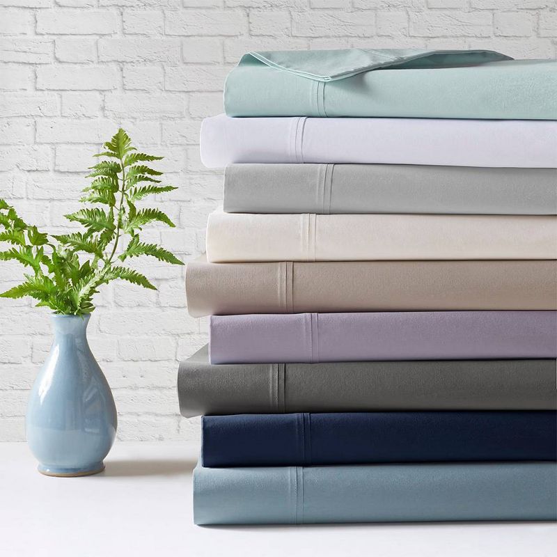 200 Thread Count Cotton Peached Percale Sheet Set, 4 of 6