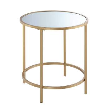 Gold Coast Deluxe Mirrored Round End Table - Johar Furniture 