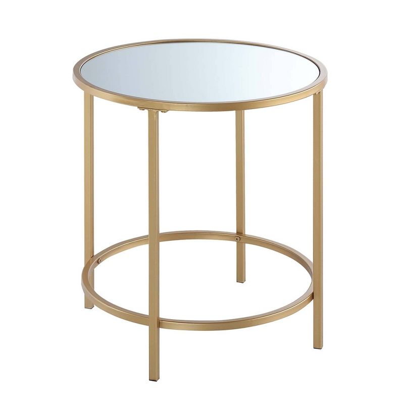Gold Coast Deluxe Mirrored Round End Table - Johar Furniture , 1 of 6