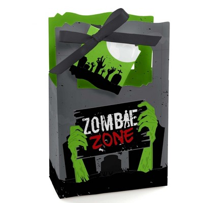 Big Dot of Happiness Zombie Zone - Halloween or Birthday Zombie Crawl Party Favor Boxes - Set of 12