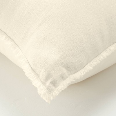 King Size Natural Linen Blend Rectangular Throw Pillow