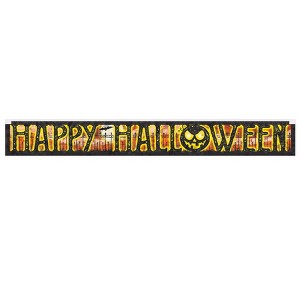 Beistle Metallic Happy Halloween Banner, 7.5" x 5', (2/Pkg) Multicolored - 1 of 4