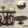 Whisen 5-Piece Vintage Extendable Dining Table Set with Round Table with Removable Leaf and Cushioned Chairs for 4 - 4 of 4