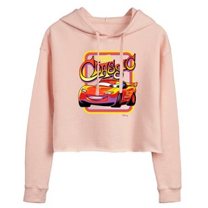 Women's - Disney - Radiator Springs Classic Lightning McQueen Cropped Graphic Hoodie - 1 of 3