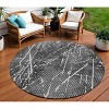 Charcoal Ivory And Gray Abstract Washable Indoor Outdoor Area Rug - 2 of 4