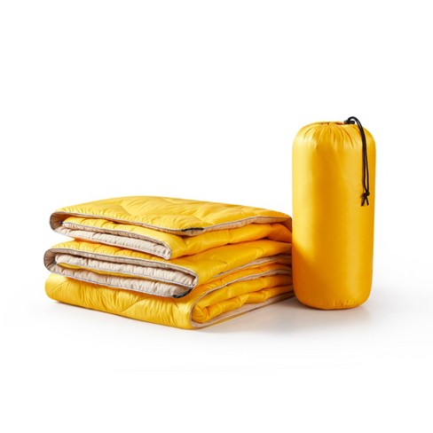 Peace Nest Packable Waterproof Outdoor Camping Blanket Lightweight Picnic Blanket in Yellow 75x52