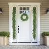 Norfolk Pine Wreath 15INCH Real Artificial Evergreen Realistic Faux Plain Wreath Front Door Mantles - 3 of 4