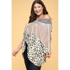 Slickblue Women's Multi Print Oversized Tunic Top with V-Neck, Elastic Waist, and 3/4 Sleeves - Cream, S/M-M/L - 3 of 4