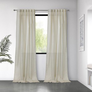 Habitat Bolton Light Filtering Dual Header Weave Blends with Any Decor Curtain Panel Linen - 1 of 4