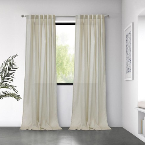 52 x 108 inch Velvet Curtains with Grommets Beige - 2 Panels