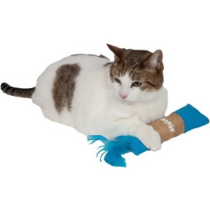 Pet Life Duffle Feathered Squeak and Crinkle Teaser Plush Cat Toy - 1 of 2