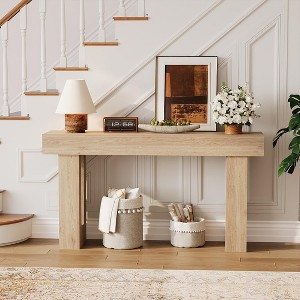 63" Farmhouse Industrial Narrow Console Table - Rectangular Sofa Table for Entryway, Behind Couch, Hallway & Living Room - 1 of 4