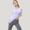 Anna-Kaci Active Women's Long Sleeve Fitted Activewear Top with Crew Neck and Thumbhole Cuffs - 4 of 4