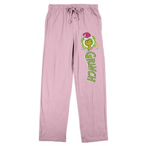 The Grinch Wreath Logo Women’s Cradle Pink Sleep Pajama Pants - 1 of 4