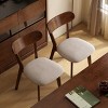 Modern Dining Chairs with Padded Seat, Solid Wood Kitchen Chairs, Armless Accent Chairs for Dining Room or Living Room-Panipeachy - 3 of 4