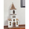 HomeRoots 25" Brown And White Wood And Metal Church Tabletop Sculpture - 2 of 4