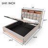 Full/Queen Size Upholstered Platform bed with Hydraulic Storage System, LED and USB Charging - ModernLuxe - image 3 of 4