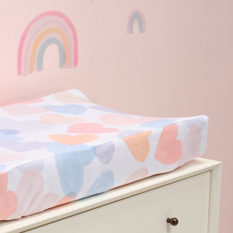 Bedtime Originals Rainbow Hearts Pink/Purple Baby/Infant Changing Pad Cover, 5 of 7