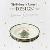 Spode Christmas Tree 9" Soup Plate (Set of 4) – Stoneware Bowls with Festive Tree Design & Green Rim – Microwave & Dishwasher Safe - 3 of 4