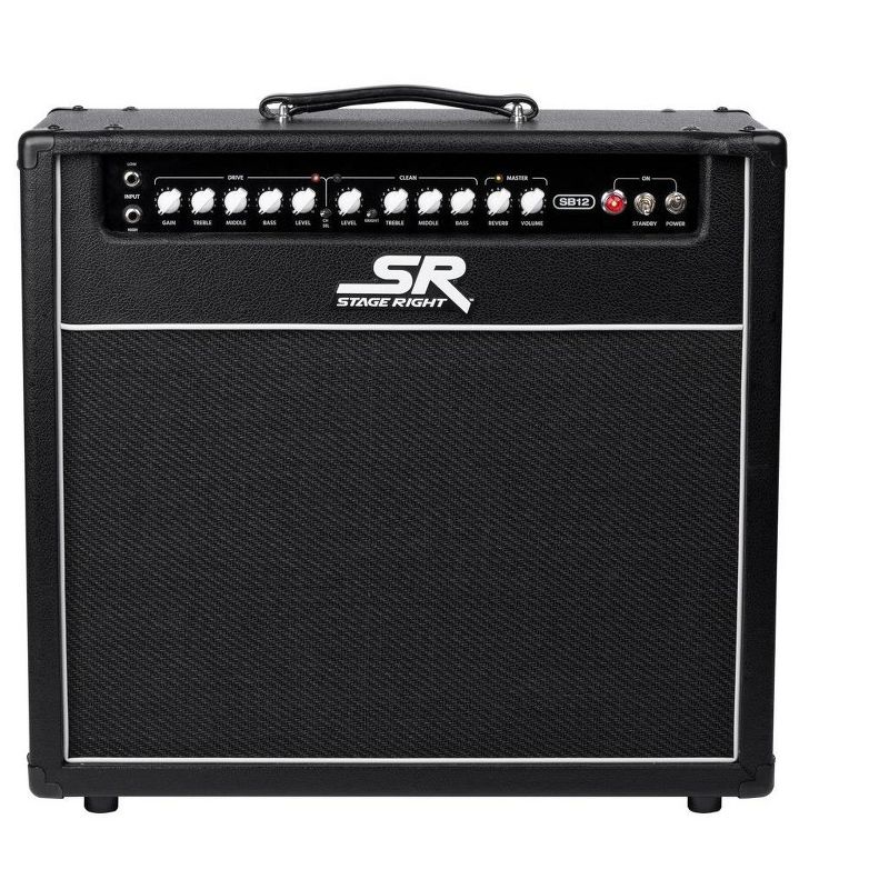 Monoprice SB12 50-Watts All Tube 2-channel 1x12 Guitar Amp Combo with Spring Reverb, Clean and Overdrive Channels, Powerful - Stage Right Series, 1 of 6