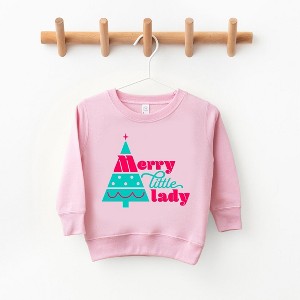 The Juniper Shop Merry Little Lady Toddler Graphic Sweatshirt - 5/6 - Pink - 1 of 2