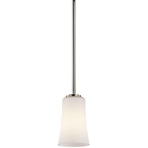 Armida 8" 1 Light Mini Pendant with Satin Etched White Glass in Brushed Nickel - 1 of 3