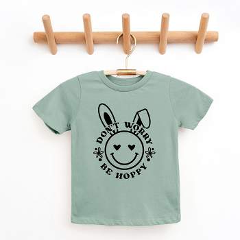 The Juniper Shop Don't Worry Be Hoppy Smiley Bunny Youth Short Sleeve Tee