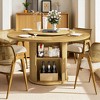 Mshliw 55" Round Dining Table for 6 with Rotating Tray, Double-Tier Storage Rack & Wavy-Striped Sliding Doors, Modern Dining Table for Dining Room - 4 of 4