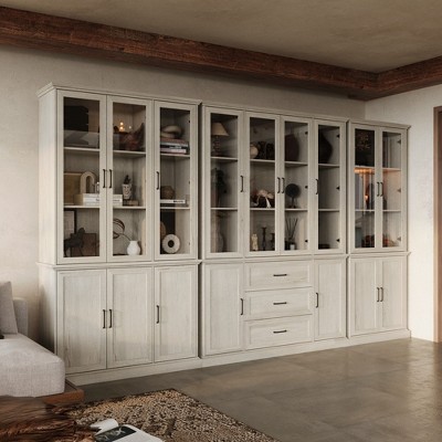 FUFU&GAGA Grey Modular Display Cabinet, Any Matching Assembly, Large Capacity Storage, Tempered Glass Door Showing Quality