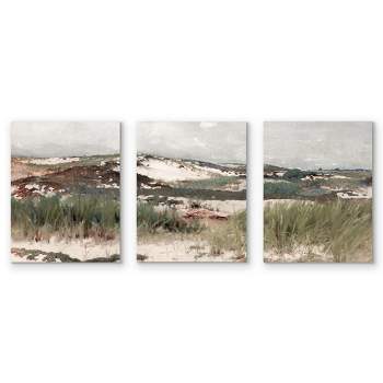 Americanflat 3 Piece 16x20 Wrapped Canvas Set - Nantucket 
by Maple + Oak - coastal landscape Wall Art