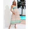 Women's Maternity Summer Sleeveless Maxi Dress Casual Smocked Strapless Floral Flowy Tube Top Dress Photoshoot Baby Shower - 2 of 4