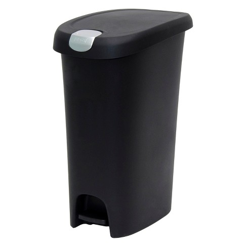 Hefty 12 3gal Slim Step Trash Can With Locking Lid Black Target