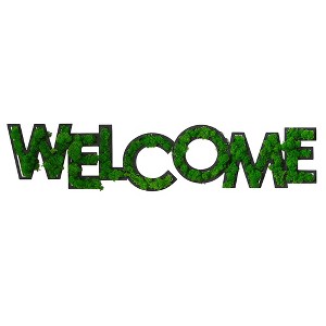 Sevobal Wall Art Welcome Letter Moss Decor Blending Charm And Natural Freshness Elegantly For Stylish Entrywa, Green, 44.8"*13.5"*4.6" - 1 of 4