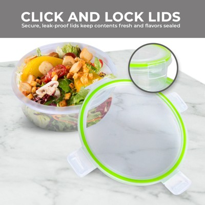 6-Piece Clear and Green Plastic Food Storage Container Set