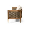 Burchett Outdoor Acacia Wood/Wicker Round 3 Seater Sofa with Cushions - Christopher Knight Home: Weather-Resistant Patio Furniture - 4 of 4