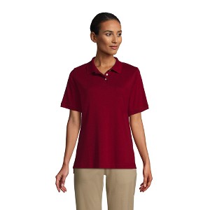 Lands' End School Uniform Women's Short Sleeve Interlock Polo Shirt - 1 of 4