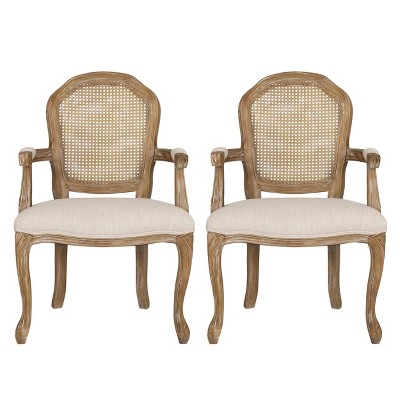 Century Set 2 French Dining Chairs Captain Arms Country 