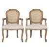2pk Mina French Country Wood and Cane Upholstered Dining Chairs - Christopher Knight Home - 2 of 4