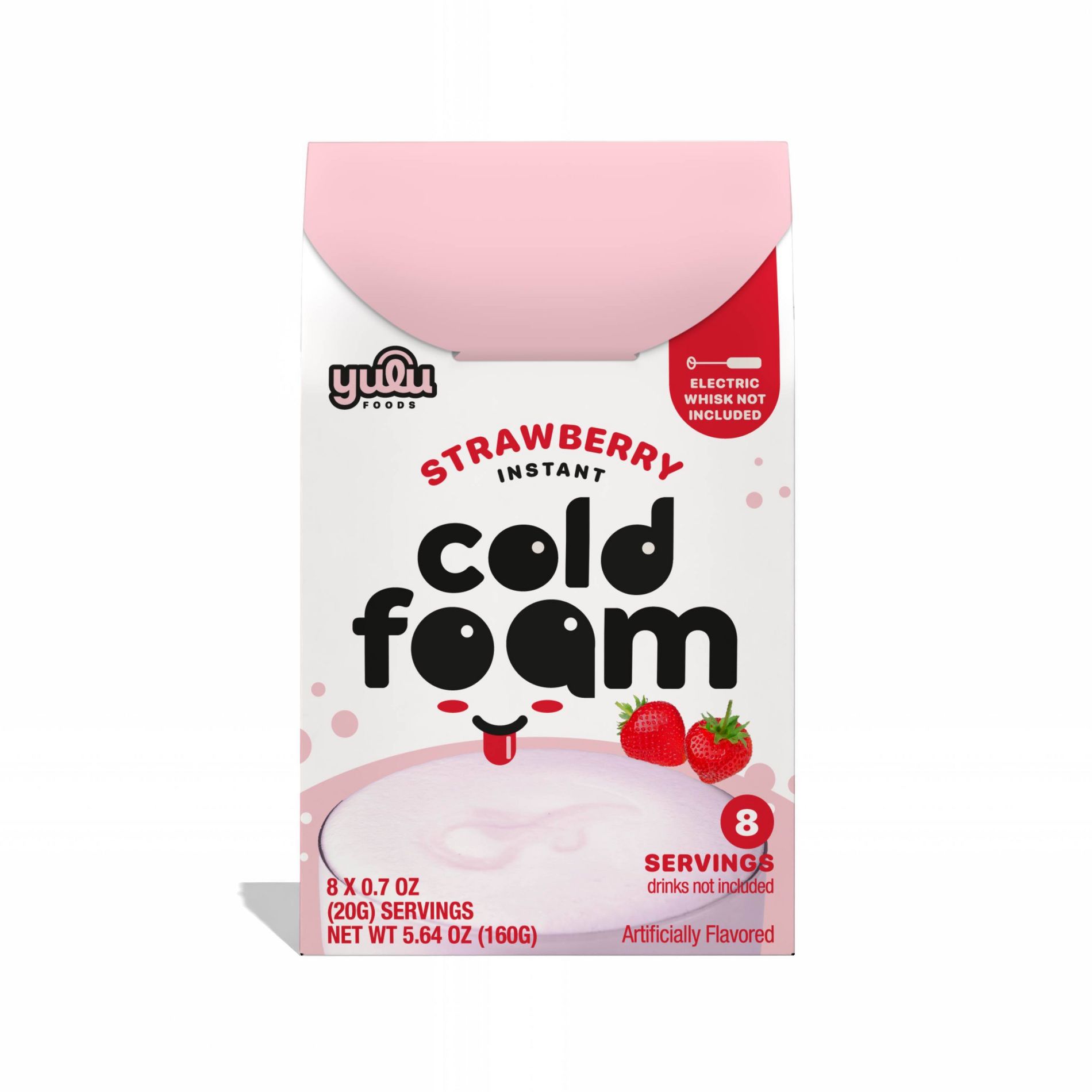Yulu Instant Cold Foam Strawberry Stick Kits - 5.64oz/8ct